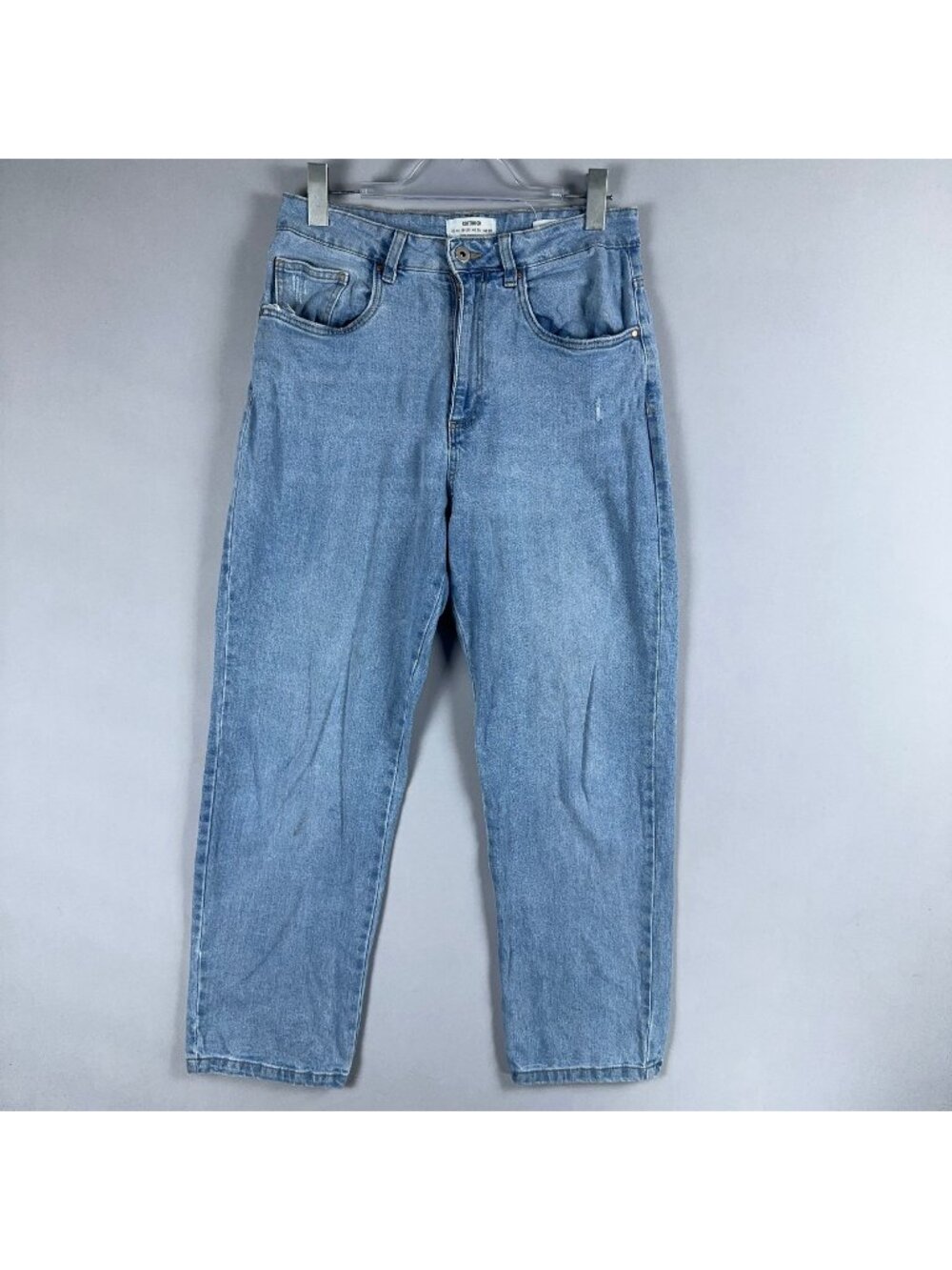 Cotton On Jeans Size 8 Straight Leg High Rise Blue Light Wash Stretch